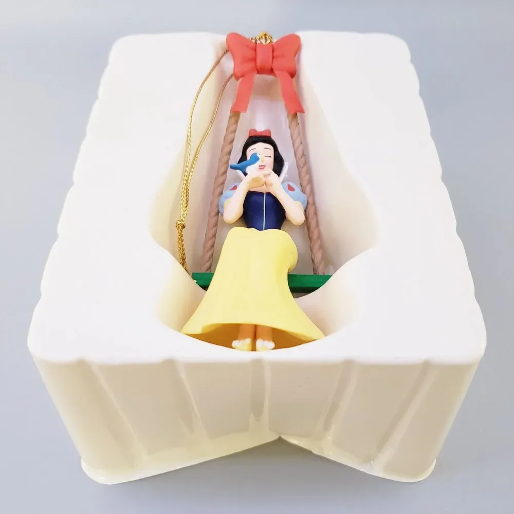 Grolier Disney Snow White Princess on Swing Ornament Blue Bird Red Bow Christmas